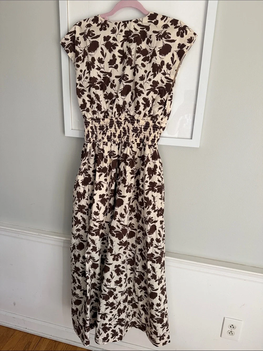 Abercrombie & Fitch Cream Maxi Dress with Brown Floral Print